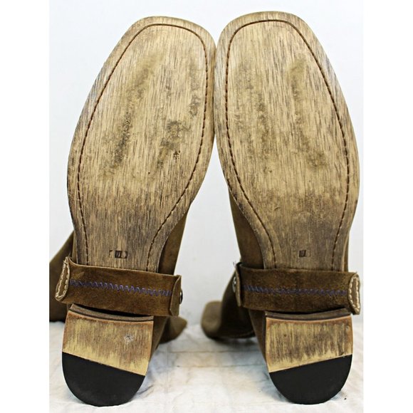 Bed Stu Footwear Woman Sz 11 Brown Suede Leather Riding Tall Boots Western - Picture 11 of 12